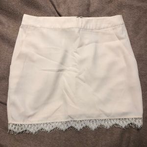 Cream/ Pink lace mini skirt with pockets from F21